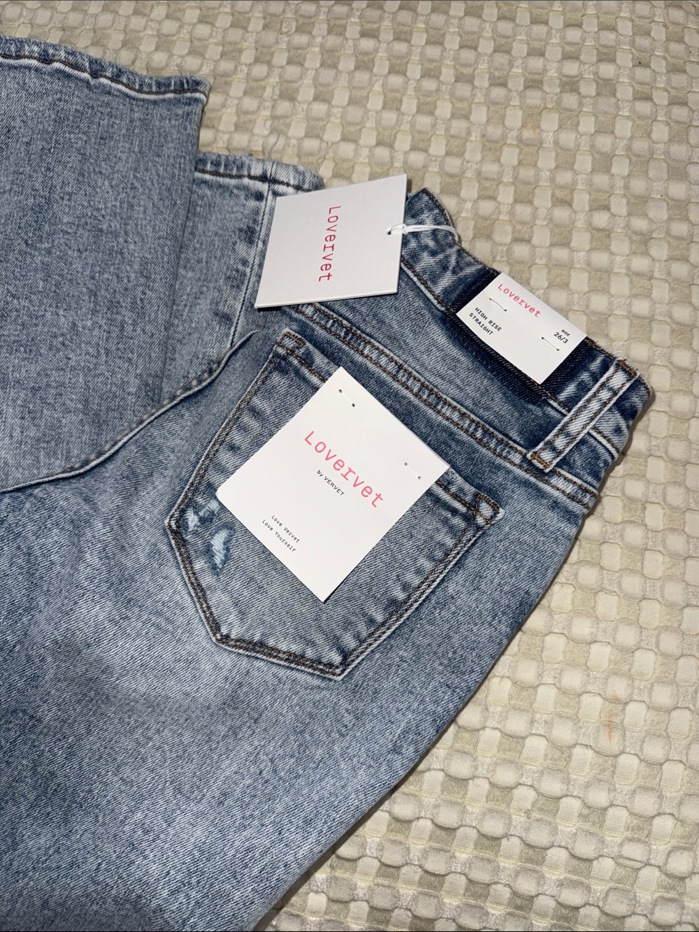 Light Blue Straight-Leg Distressed Women’s Jeans - Picture 2 of 4